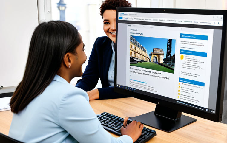 **

"A dedicated career counselor in a bright, modern office in Paris, France, assisting a young adult with a disability. The counselor is gesturing towards a computer screen displaying job opportunities. The young adult is smiling optimistically. The scene emphasizes inclusivity and empowerment. Fully clothed, appropriate attire, safe for work, perfect anatomy, natural proportions, professional photography, high quality, family-friendly."

**
