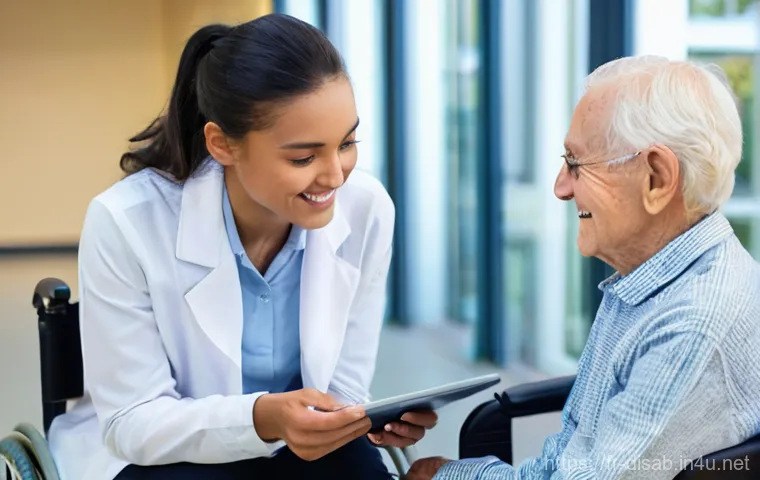 장애인재활상담사 취업 시 유리한 경력 - **Prompt:** A compassionate young female rehabilitation counselor intern, in her late 20s, with a wa...