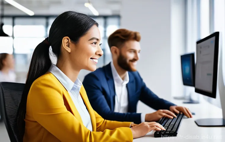 장애인재활상담사 전문가 인터뷰 - **Prompt 1: Future of Inclusive Workplaces**
    "A vibrant, high-tech open-plan office bathed in na...