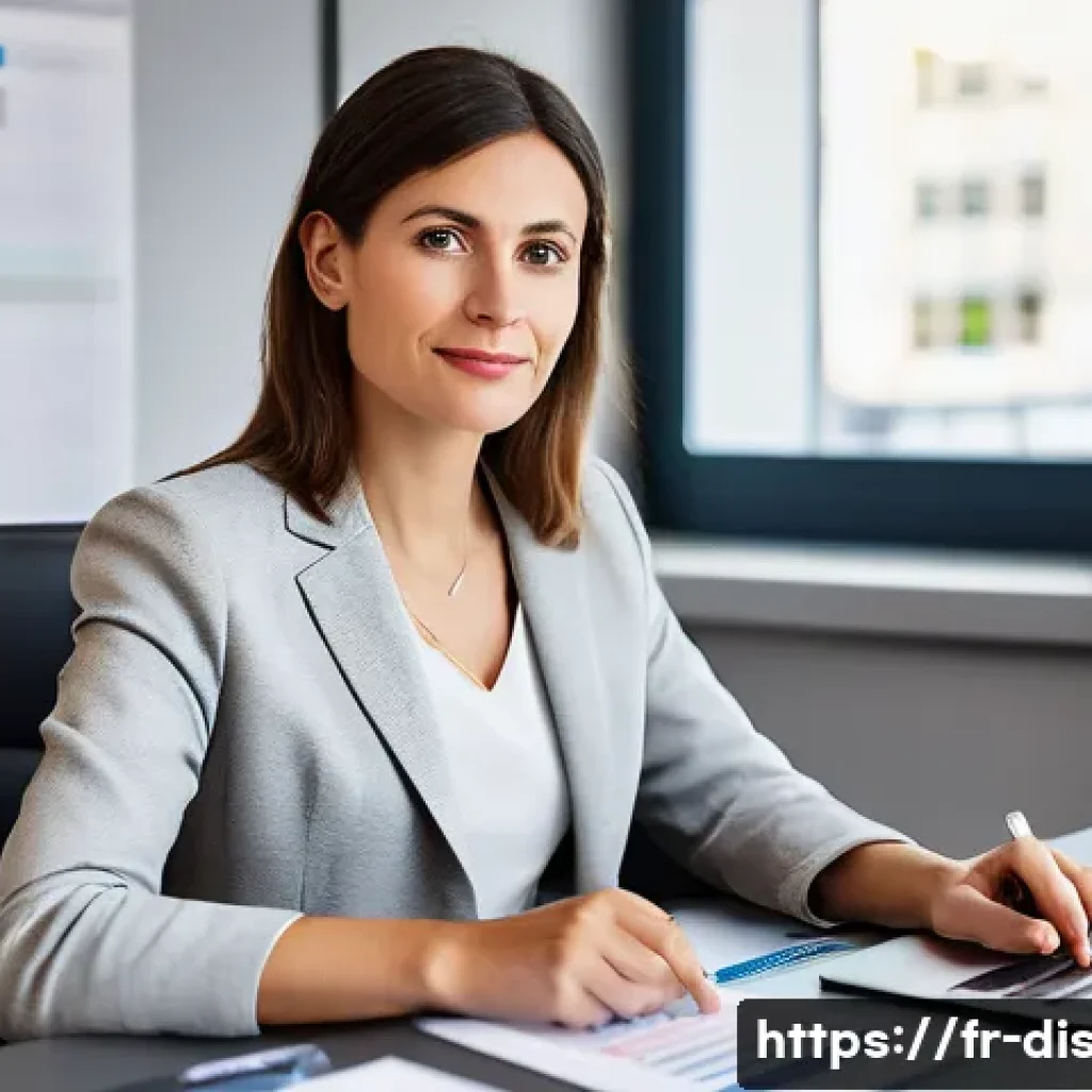 장애인재활상담사 연봉 협상 전략 - **Image Prompt:** A confident and well-dressed French rehabilitation counselor, a woman in her late ...