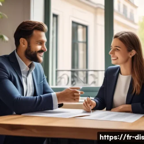 장애인재활상담사 상담 결과 평가 - A warmly lit, modern office in a French city, with a large window overlooking a bustling street or a...