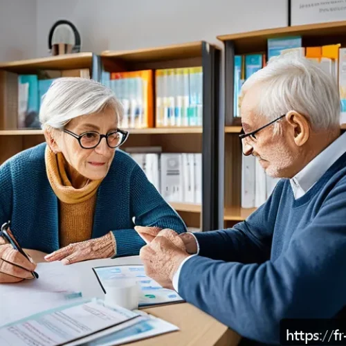 장애인재활상담사 실습 과제 - A professional rehabilitation counselor engaged in active listening with an elderly client in a mode...